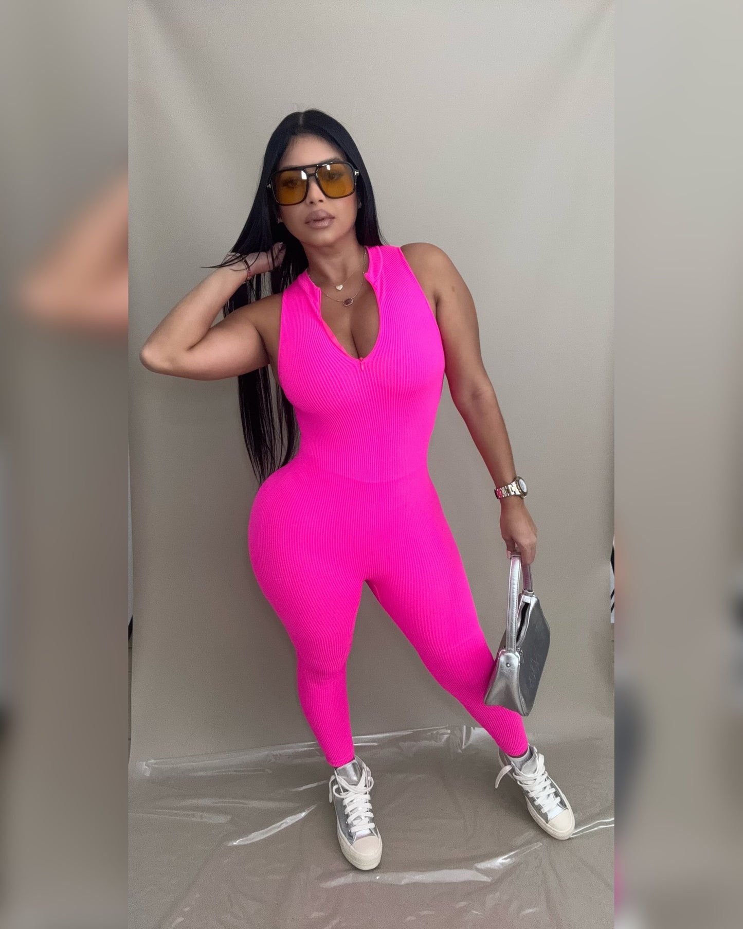 Hot Pink Jumpsuit