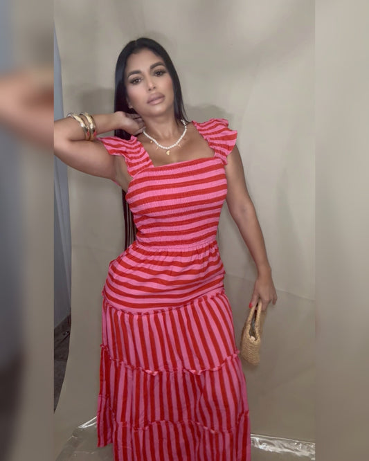 Rose Stripe Dress