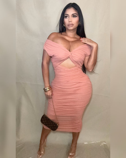 Coral Midi Dress