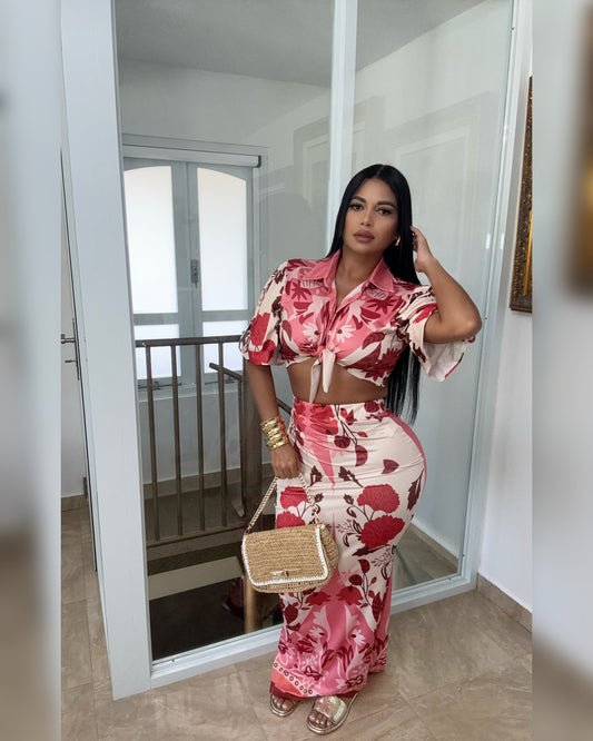 Flower Skirt Set