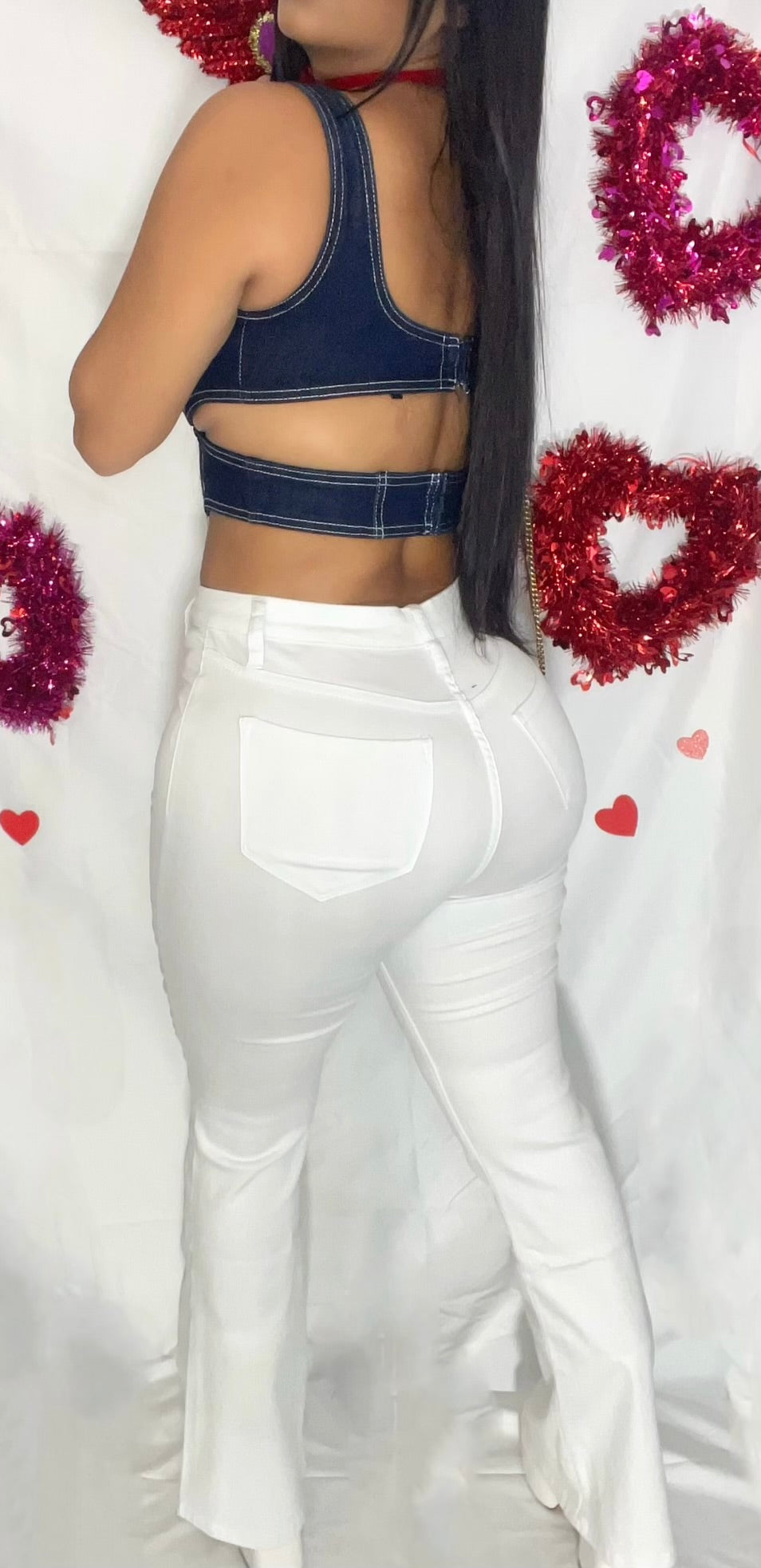 White stretch Pants