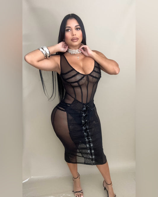 Mesh Black Dress